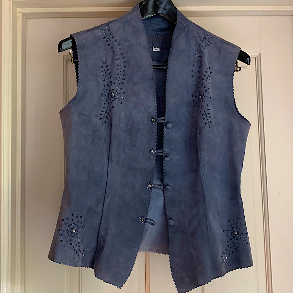 Jan Faulkner leather vest like new